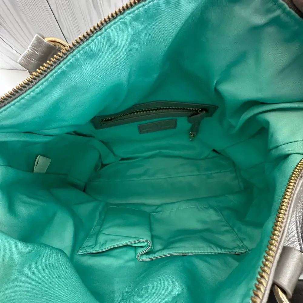 HTF Retired Leather Lily Jade Galena Shaylee Gold Purse/Backpack Diaper Bag